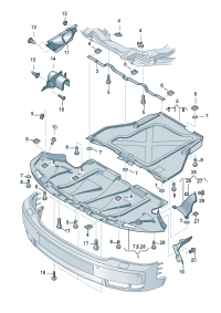 8E0863821AD-Insulator For belt drive mechanism Car model with bottom protection