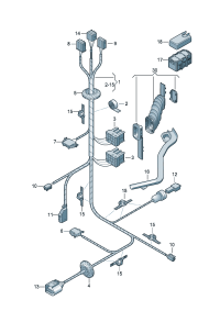 6Q0971120AC-Harness-door Regulator, power window Speaker Central locking system For front door mounting 