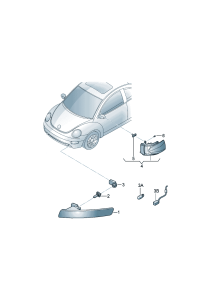 1C0953041Q-Turn signal  Add-contain position: