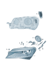 3VD941607-Baffle plate Cover, high beam