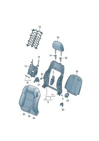 4G0881920-Guide, button-headrest, Adjustable