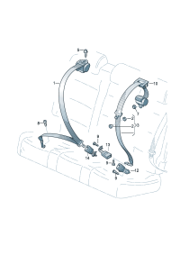 8R0857805G-S/belt assy-tri Auto & child seat Mounting device