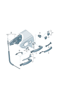 4H0837879GRU-Blanking assy Cover, door handle (primed)