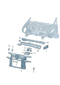 1T0805588N-Bracket, frt w/water Bracket, cooler  Porsche panamera: