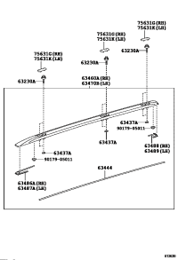 6346060140-Rack assy-roof rack rh
