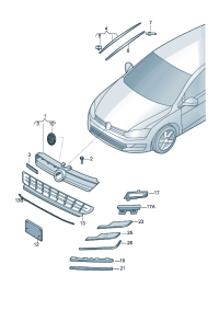 5GG853651B-GRILLE, RADIATOR