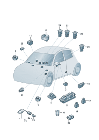 3BD959565A-Power adjustable, Heatable outer mirror Sw assy   For vehicles equipped with LIN-bus