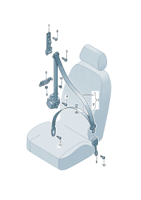 8R1857705N-S/belt assy-tri Automatic unit, s/belt tensioner & Limiter   [Note] * * * * * *   