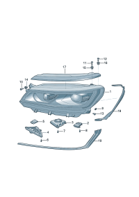 56D941113-LED headlamp Add-contain position: