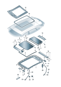 83G971648-Wiring harness Glass sliding roof