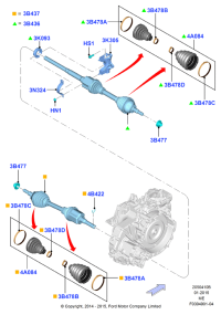 FJ7Z3B436E-Shaft and cv joint assy, rh,?????,????? 3N324? (( )CHN)