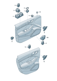 8VD959565H-Switch, for electric Adjuster & folding Mirror