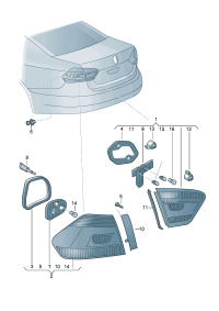 31G945093B-Taillight Lamp, fog Contains: