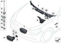 51137336485-GRILL FRT LH X5