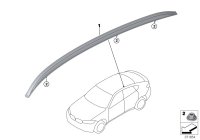 51137333531-Roof rack silver satin lh