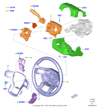 FL3Z3530BD-Up and down, shroud assy-steering column, F-150 black sandalwood