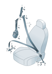 83G857705BGLE-S/belt assy-tri Automatic unit, s/belt tensioner & Limiter   D -30.12.2019 (rock gray/sa