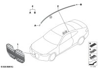 51137486809-SHADOW-LINE RADIATOR GRILLE WITHOUT A CAMERA