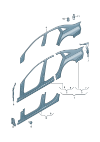 8KD810075-Frame, quarter panel