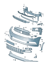3G0807217-Plate, bumper  Cooperate as needed: