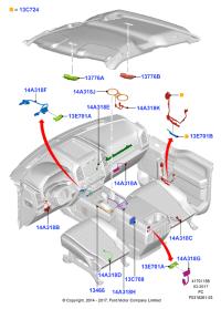 FL3Z13C724D-Wiring assy, l, fr (F-150 equipped with power fr window trim feature kit C. Or F-150 equipped with p