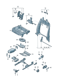 4N0881184-W/shf-fr m Rail assy-seat
