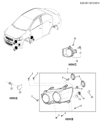 96831091-Head lamp, (incl. 3,6, 9,13-15,20)