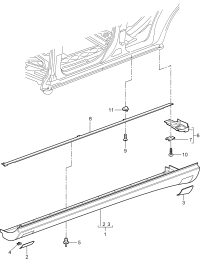 95555988701-Garnish assy-s/rail lwr