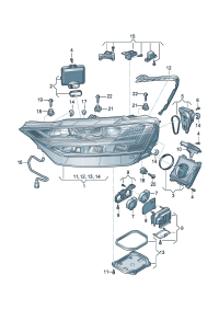 4N0941113-LED headlamp Lamp, high beam
