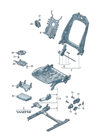 4KG959748A-Seat front & back, height, Tilt & Switch, reclining adjust    * Attention!! Mixed manufa