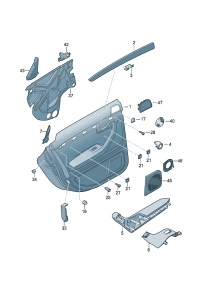 8E0867304AJTNP-Garnish assy-dr For roller blinds Models (agate gray/bright platinum (gray))