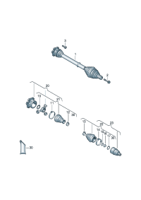 1K0407451QX-Band f joint Shaft, half swing