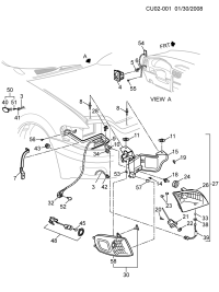 9001477-Bracket, stop lamp and turn signal lamp (part of fender set 8.130)