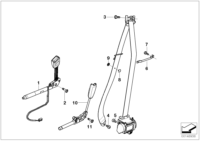 72117210887-Seatbelt & s/belt tension control lh