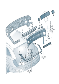 4L0867973E-Garnish, rr. hatch For roller blinds The car Glass-qtr window   Adjust with a tool