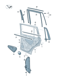 5NG839431B-Guide, window For rear seat block Vehicle type