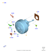 GL3Z2005H-Booster assy-brake (2.7L DOHC 4V DI GT V6 GAS/FFV, with parking brake)