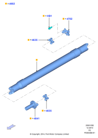 FL3Z4602R-Shaft assy-drive (2.7L DOHC 4V DI GT V6 GAS/FFV, 145/3675 wheelbase, equipped with 9.75 shaft)