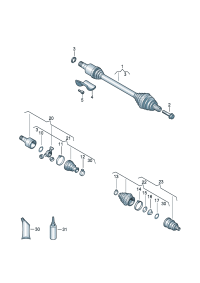 1K0407272HF-Band f joint Shaft, half swing
