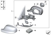 51167264105-Heated outside mirror without glass lh