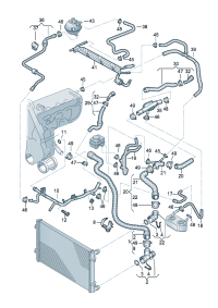 1J0122157EC-Water hose Couplpiece  Flange, heat exchanger Plug-ignition w/hotline Models of heating un
