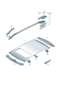18D817101-(F), with turn-over roof opening Roof top  For w/belt/power Vehicle sliding roof