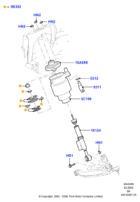 6L1Z3C199AA-SPRING-RETURN,REAR BRAKE SHOE