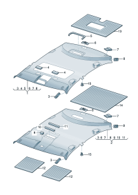 18D867501M-Moulding roof, for sliding roof Cover  If needed after processing