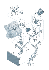 06B121056E-Coolant hose Throttle pipe Tube, cooling)   F  8E-3-280 000 *