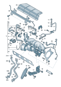 06D145701F-Turbo, exhaust manifold Supercharger
