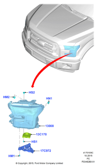 GL3Z13008C-Rh, headlamp removed-see illustration, head lamp assy (F-150 head lamp-level 5)