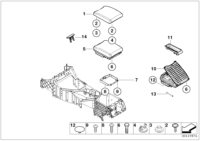51167077527-Cover assy-armrest ctr