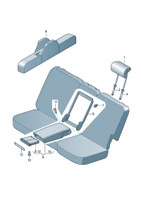 1K0881920G-Guide, button-headrest, Adjustable