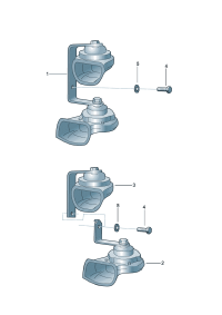 5XD951205-HORN TRUMPET 12V 400/500HZ VW
